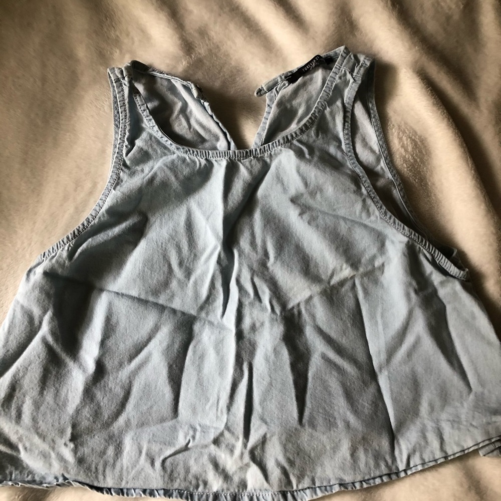 forever 21 denim crop top